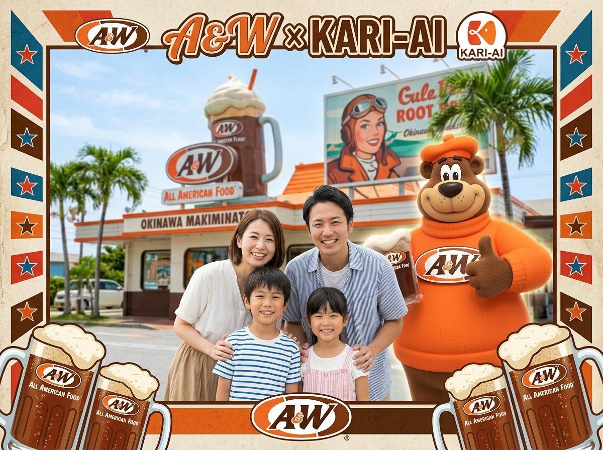 A&W店舗前 撮影スポット完成写真