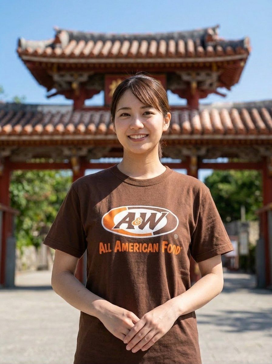 A&W Logo Tee 着せ替え -- 守礼門