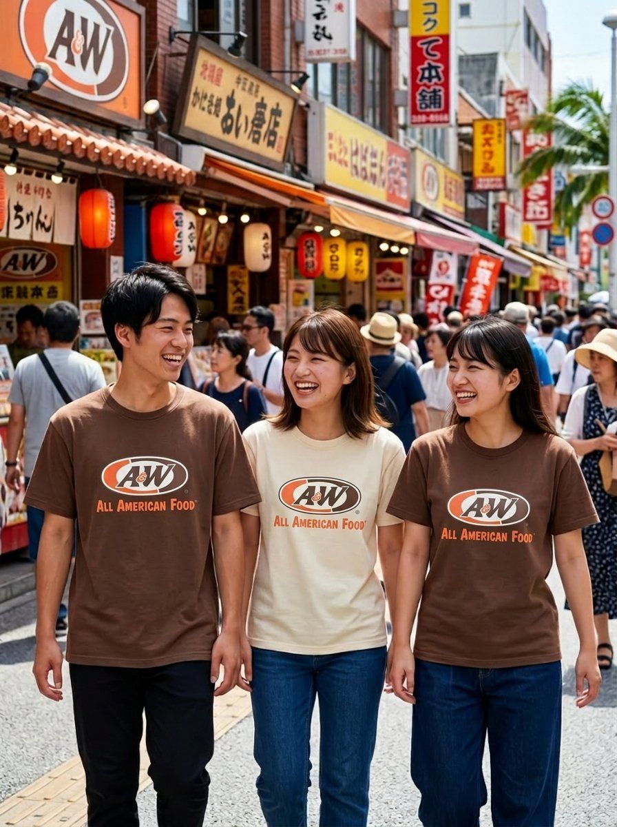 A&W Root Beer Vintage Tee 着せ替え -- 国際通り