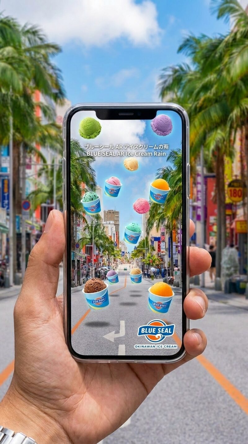国際通りでAR体験